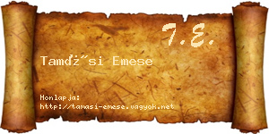 Tamási Emese névjegykártya